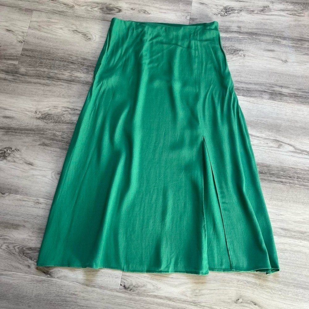 New Look Vibrant Green Midi Skirt